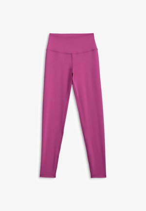 4F, 4F LEGGINSY TRENINGOWE SZYBKOSCHNĄCE DAMSKIE - CZERWONE S - Leggings - pink