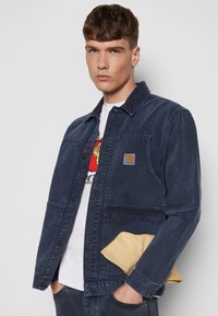 Carhartt WIP DOUBLE FRONT JACKET  - Casaco de ganga - dark navy worn washed