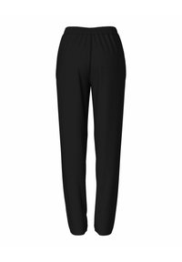 Juodos tamprės su elastine juosta, tiesaus kirpimo ir šoninėmis kišenėmis. Lygus audinys, tinkamas kasdienei dėvėjimui.