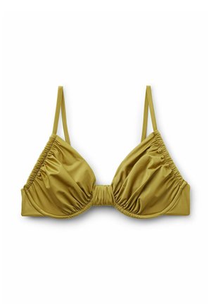 Calzedonia, SHINY SATIN BALCONETTE - Bikinitop - metallic green