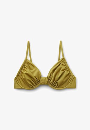 Calzedonia, SHINY SATIN BALCONETTE - Bikinitop - metallic green