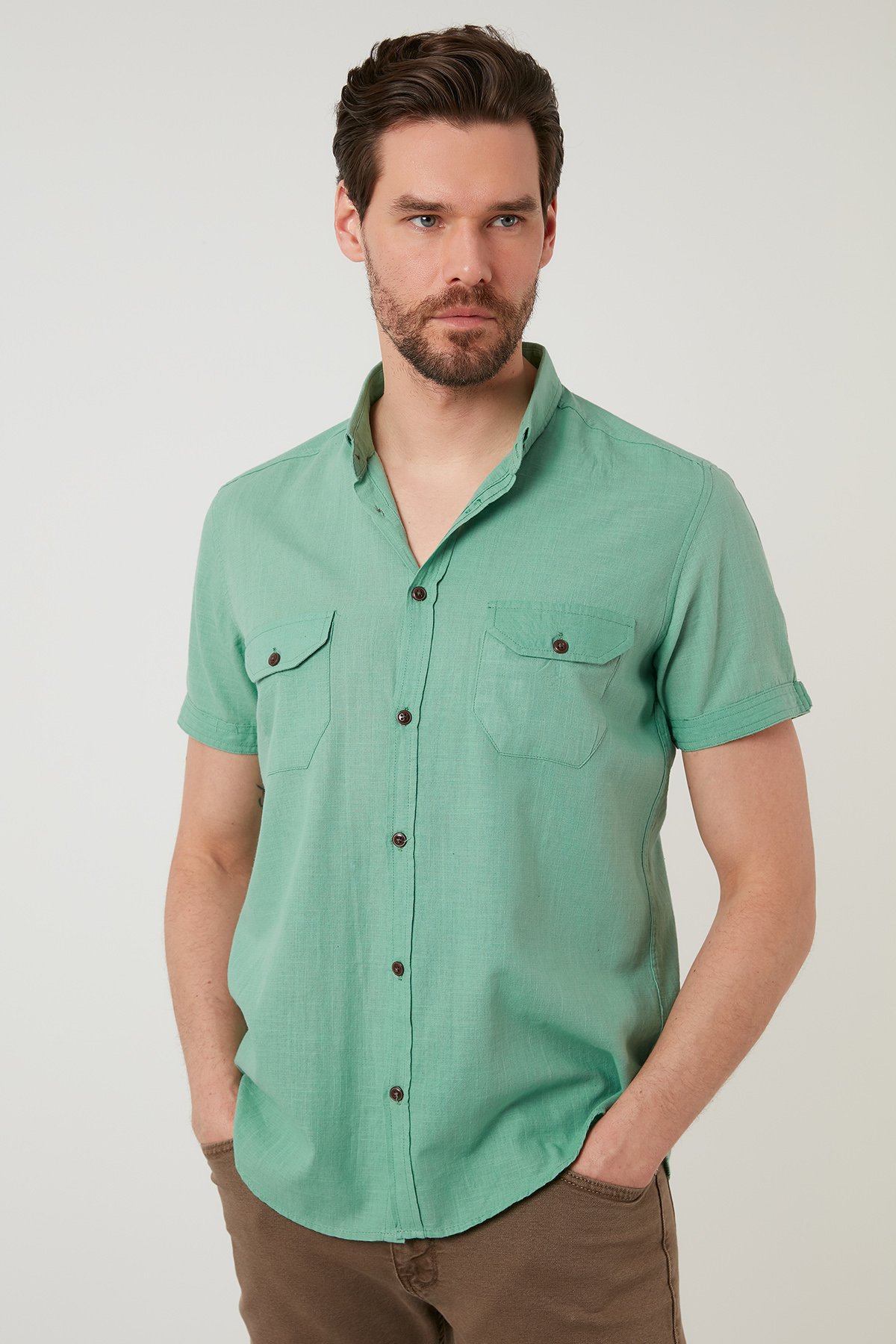Buratti SLIM FIT - Camisa - green/verde -