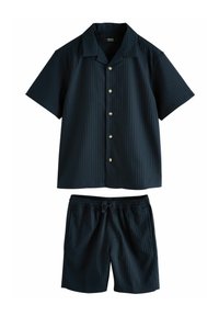 Next - REGULAR FIT SHORT SLEEVES REVERE COLLAR TEXTURE SET - Lühikesed püksid - navy Väikepilt 1