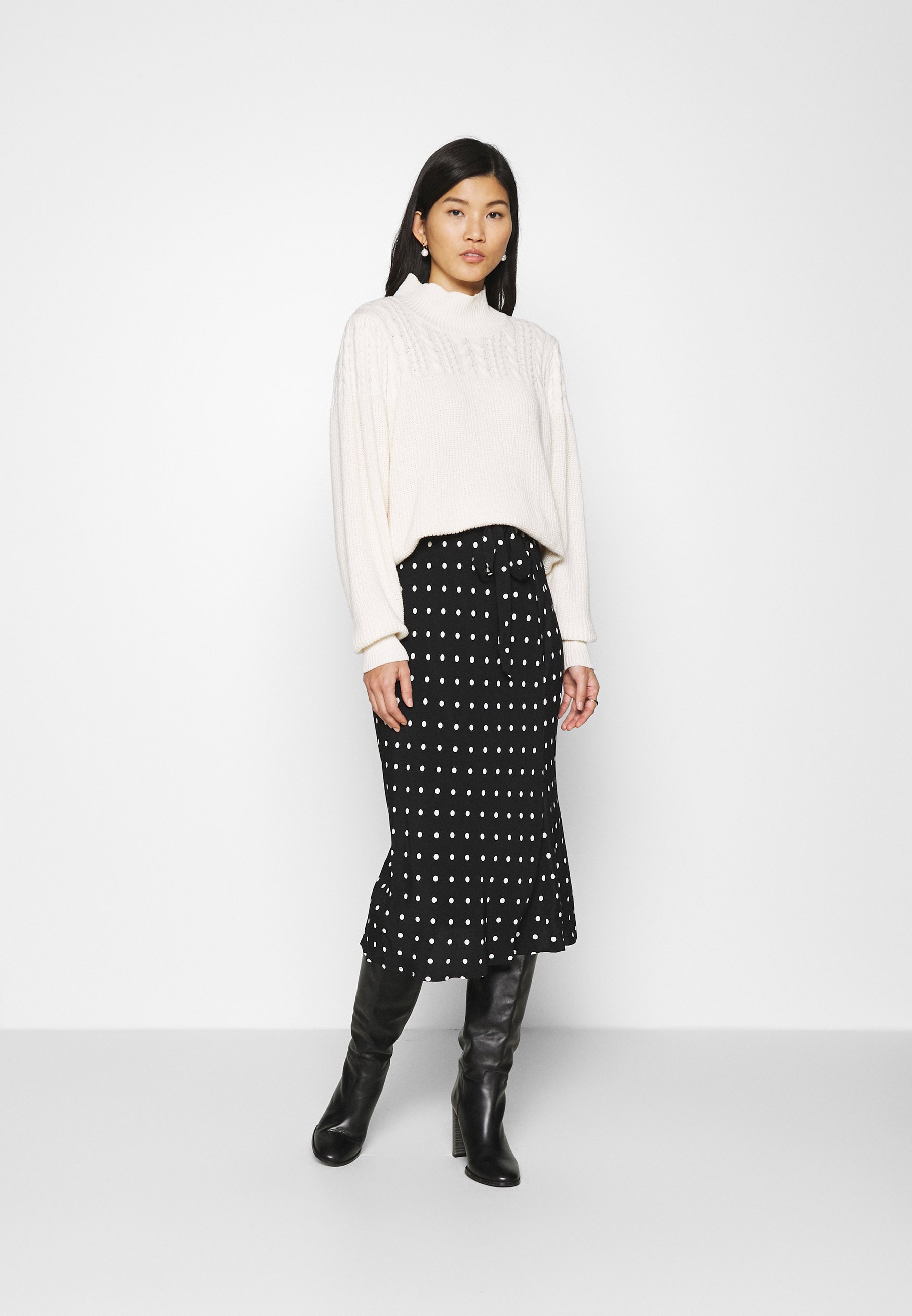 Femme SIDE TIE BIAS MIDI SKIRT - Jupe trapèze Femme SIDE TIE BIAS MIDI SKIRT - Jupe trapèze