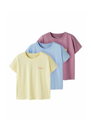 CROP 3ER-PACK KURZARM - T-shirts print - pastel yellow
