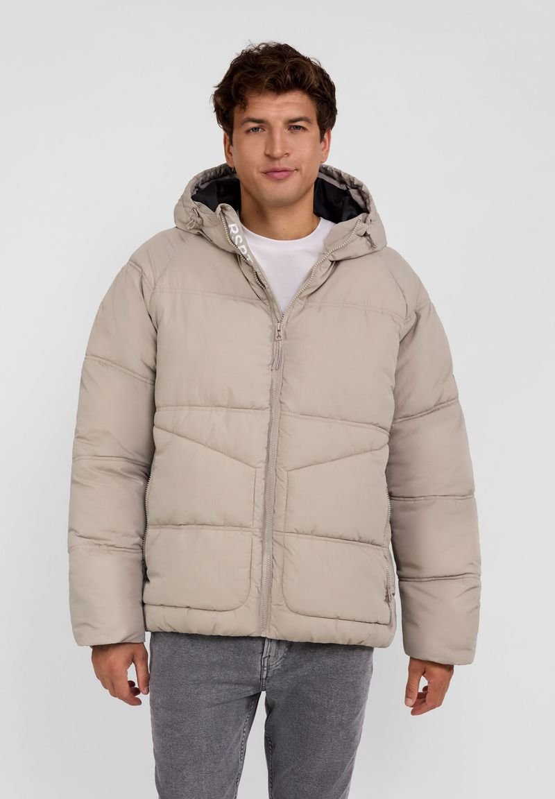 RESPECT QUILTED WITH ZIPPED POCKETS - Winterjacke - light grey