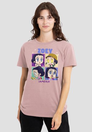 KPOP DEMON HUNTERS - HUNTRIX ZOEY CHIBI BOES - Print T-shirt - mottled pink