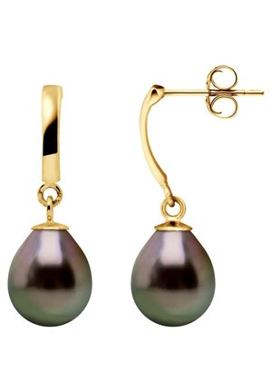 AUURA EARRINGS TAHITIAN PEARL 9-10 MM YELLOW GOLD 375/1000 - Oorbellen - noir