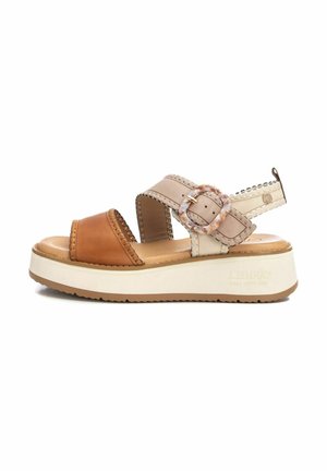 Sandalias de cuña - camel