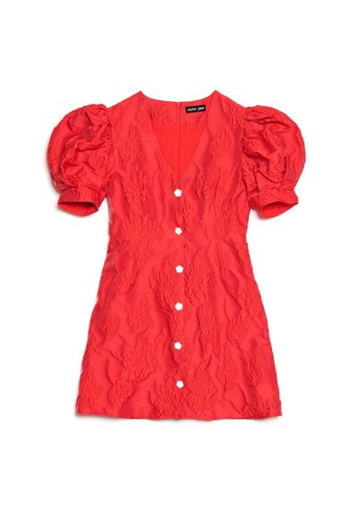 TANSY JACQUARD DRESS - Robe de jour - red