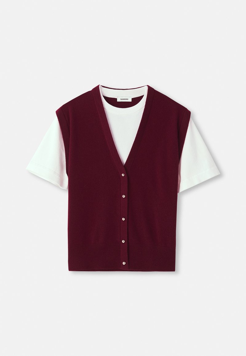 sandro T-shirt print bordeauxrood