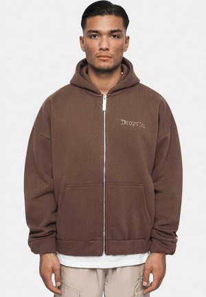 Dropsize SUPER HEAVY - Felpa con zip - chocolatebrown