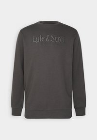 Mörkgrå sweatshirt i bomull, med rund halsringning, långa ärmar och upphöjd varumärkesnamn med etableringsår på framsidan.