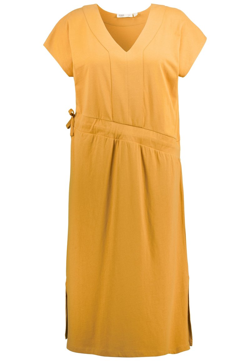 Damen Freizeitkleider | Ulla Popken Jerseykleid dunkler honig/gelb - PO60953 Damen Freizeitkleider | Ulla Popken Jerseykleid dunkler honig/gelb - PO60953