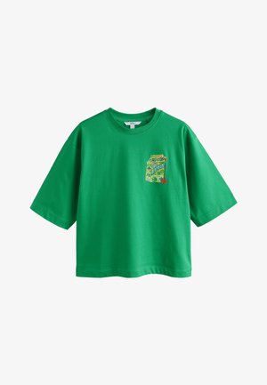 Next, REGULAR FIT - GRAPHIC SHORT SLEEVE CREW NECK - T-shirt con stampa - green