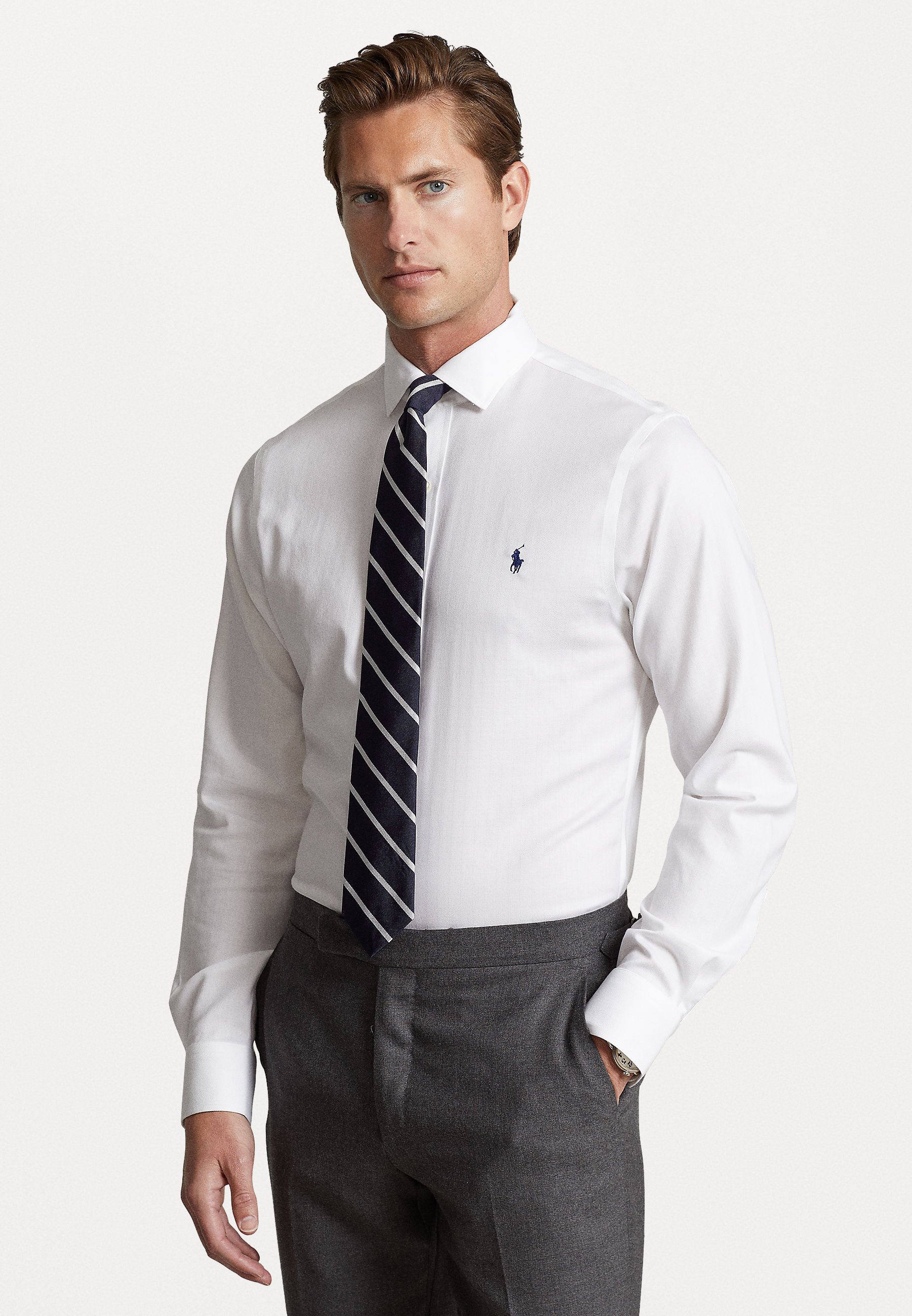 Polo Ralph Lauren SLIM FIT POPLIN SHIRT Camisa elegante white
