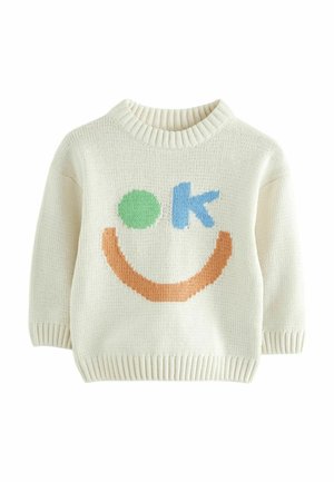REGULAR FIT - CREW NECK - Stickad tröja - ecru ok smile