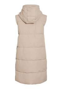 VILA VIMARIA LONG PUFFER VEST - Strukirani kaput - humus