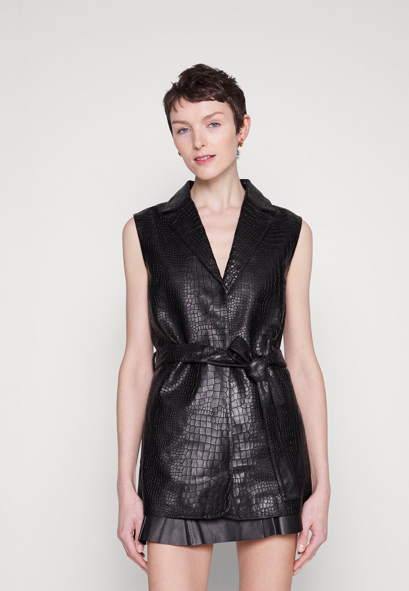STUDIO ID MAJA CROCO EMBOSSED VEST Etuikleid black/schwarz Zalando.at