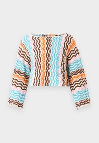 NMDANIELLA CROP - Stickad tröja - birch/multi-coloured