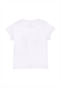 Witte t-shirt met korte mouwen en een ronde hals. Gemaakt van zachte katoen, met een schoon ontwerp zonder patronen of graphics op de achterkant.