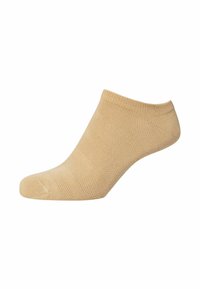 Calza alla caviglia beige con un motivo testurizzato, punta rotonda e design basso, realizzata in materiale morbido e leggero.