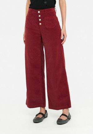 LIU JO FLARED VELVET - Kalhoty - bordeaux