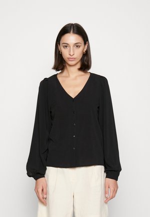 Vero Moda Tall VMNAJA V NECK PLEAT - Μπλούζα - black