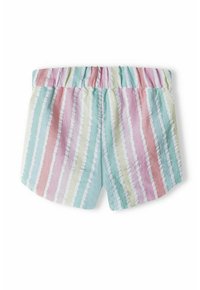 Lätta shorts med pastellrandigt mönster i en strukturerad, krinklad tyg. Midjebandet är elastiskt, designat för komfort och enkel påtagning.