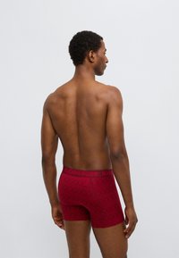 Κόκκινα ανδρικά εσώρουχα με σχέδιο και φαρδύ ελαστικό λάστιχο μέσης με το λογότυπο "BJÖRN BORG". Το υλικό φαίνεται λείο και εφαρμοστό.