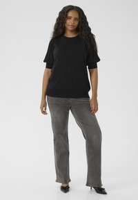 Kaffe Curve REGITTA PLEAT - T-shirt print - black deep