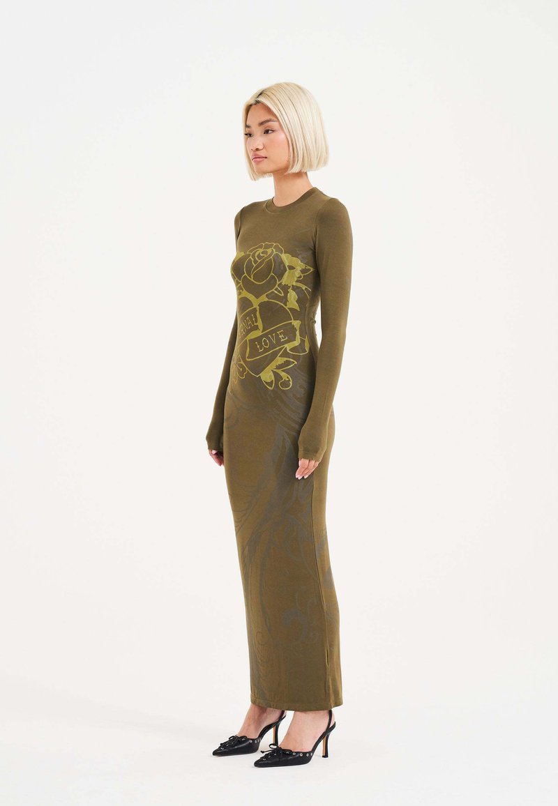 Ed Hardy ETERNAL LOVE - Maxi dress - olive night/olive - Zalando