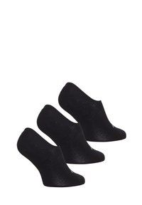 Chaussettes no-show noires au toucher lisse, conçues pour une visibilité minimale. Bords courbés et matériau léger assurent un confort optimal.