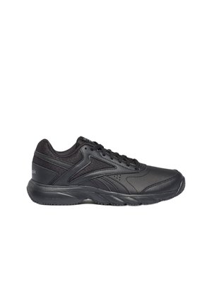 Scarpa da ginnastica nera con chiusura con lacci, suola strutturata e collo imbottito, mostrata in profilo destro su sfondo bianco.