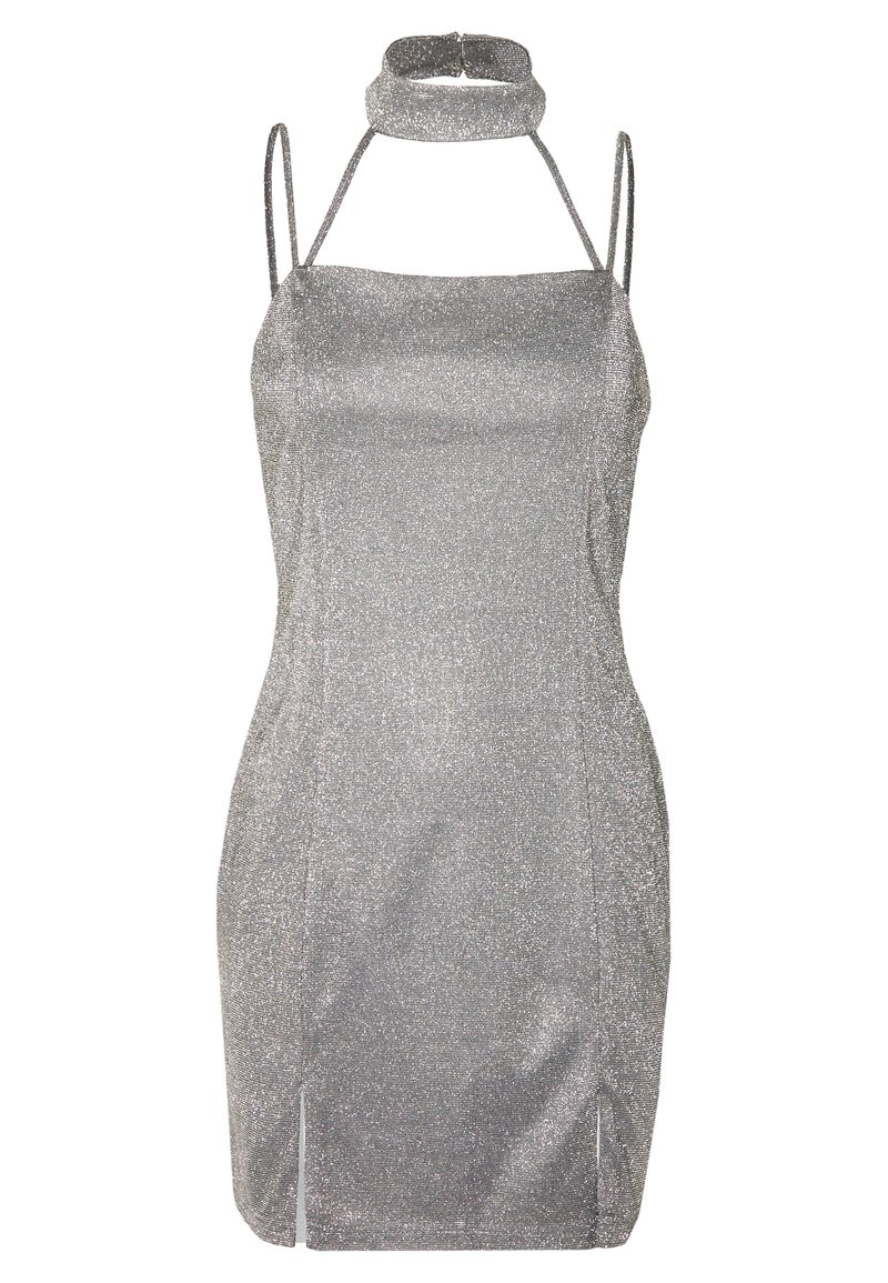 missguided silver dress Misguided silver sequin ruched one shoulder mini