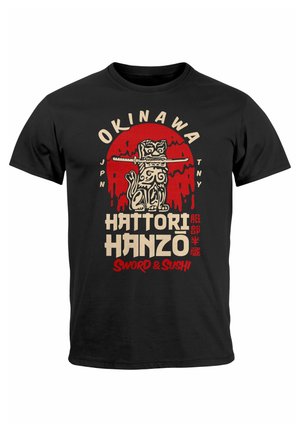 HATTORI HANZO SWORD AND SUSHI OKINAWA JAPAN SCHRI - Print T-shirt - schwarz