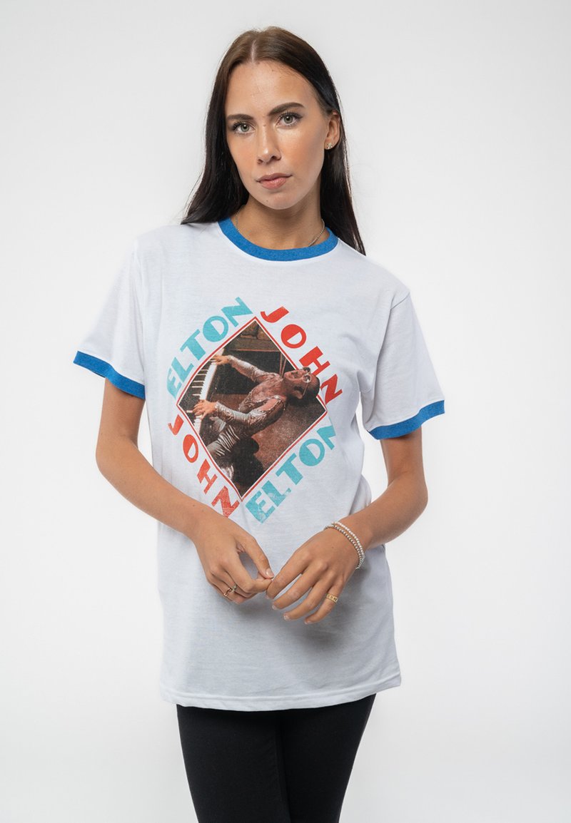 Paradiso Clothing ELTON JOHN PIANO DIAMOND RINGER - Print T-shirt - white
