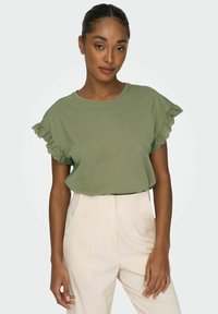 ONLY ONLIRIS EMB  - T-shirt con stampa - aloe