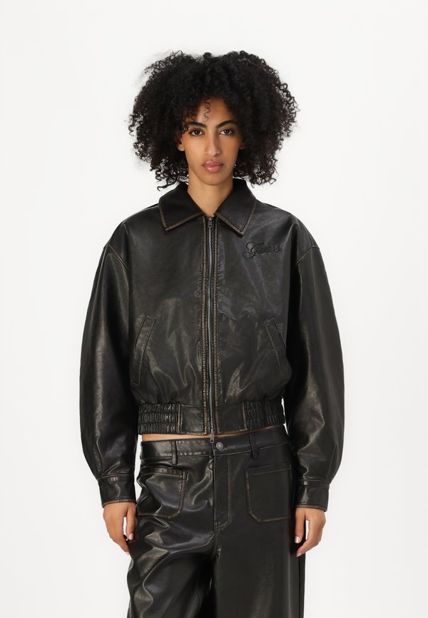 DISTRESS - Faux leather jacket