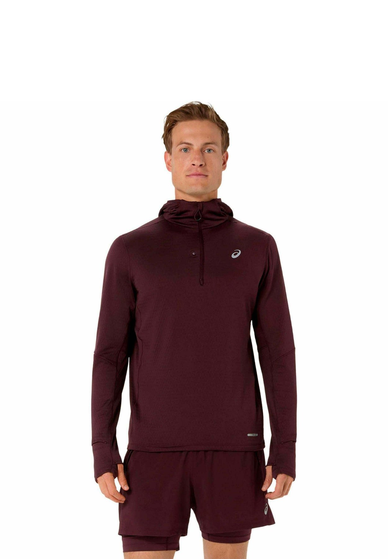 ASICS LAUFSHIRT ROAD WINTER HOODED - Hoodie - dark currant