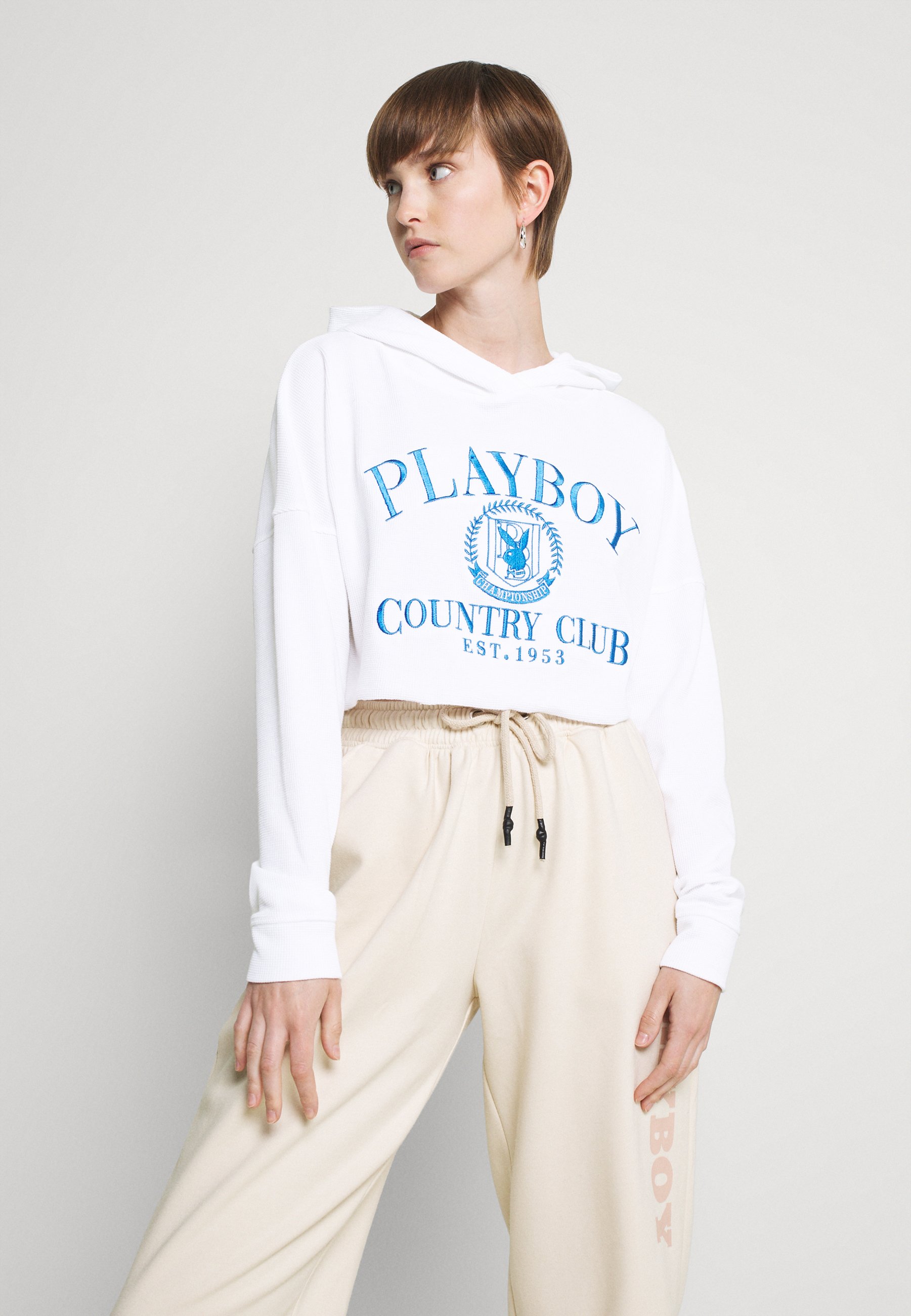 Missguided PLAYBOY SPORTS CROP HOODIE 