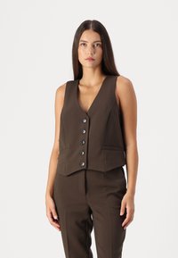 Rue de Femme HANANE VEST - Vest - bitter chocolate