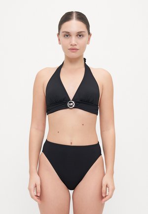 MICHAEL Michael Kors LOGO RING HALTER  - Sutien costum de baie din două piese - black