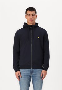Lyle & Scott HYBRID HOODIE - Jersey con capucha - dark navy