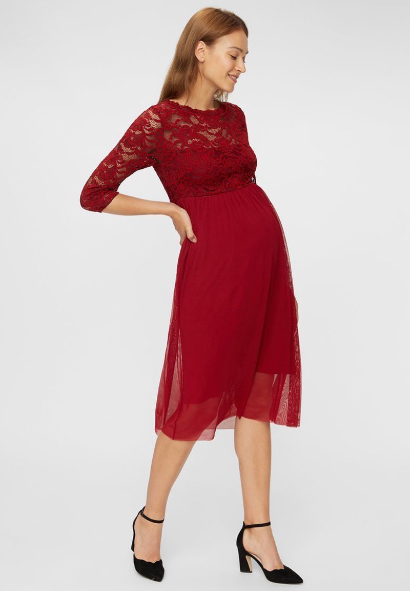 MAMALICIOUS MLMIVANA DRESS - Cocktailjurk - rhubarb/Rood - Zalando.nl