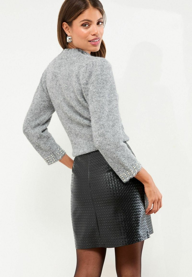 Lipsy REGULAR FIT MINI Pencil skirt black faux leather woven