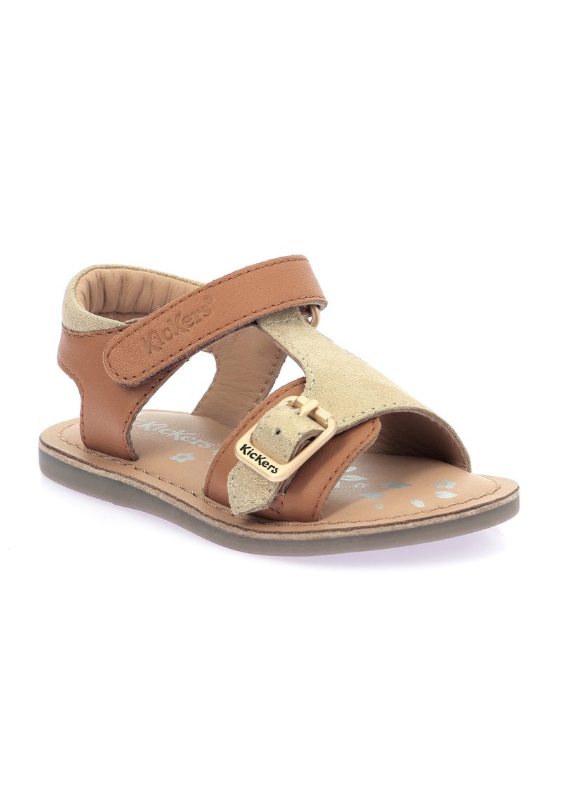 Kickers Fille Diazz – Sandale Confortable à Scratch, Cuir Extérieur Et Intérieur