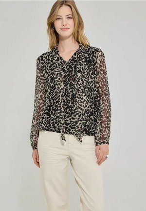 Street One Studio, LANGARM BLUSE AUS CHIFFON MIT SCHLEIFE - Blouse - black