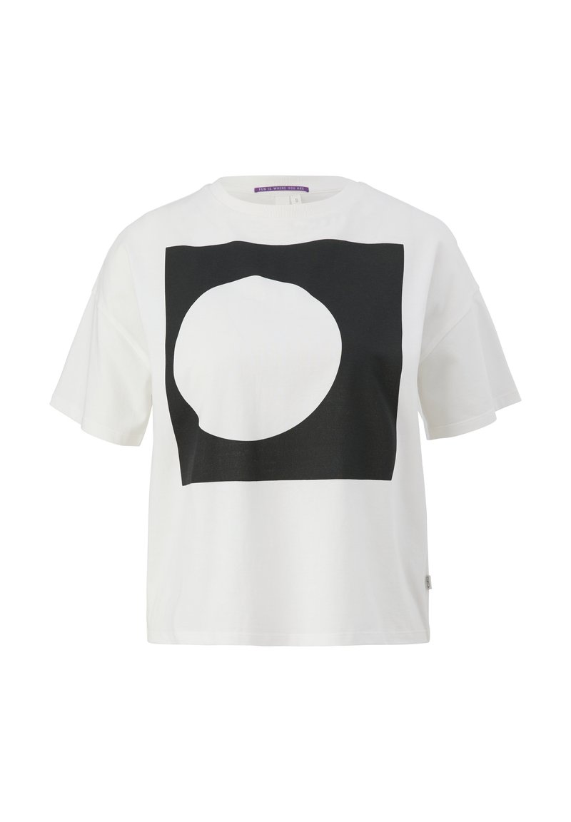 QS T-Shirt print - ecru