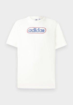 LINE LOGO UNISEX - Nyomott mintás póló - off white